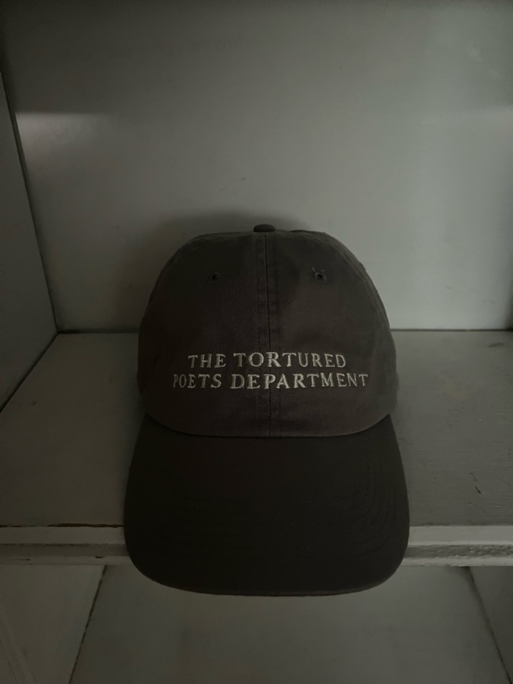 Taylor Swift Embroidered 'The Tortured Poets Department' Dad Hat - Grey